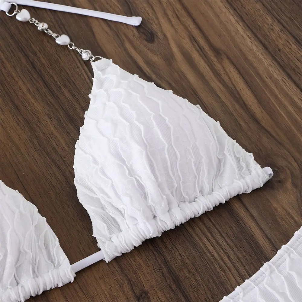 Bikini de manga larga con malla para mujer – Traje de baño playa verano