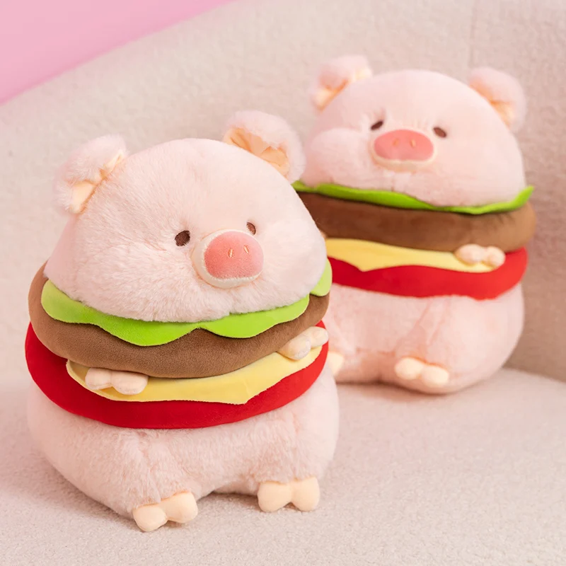 20-40 cm schattige engel hamburger hart rugzak varken serie knuffel cartoon knuffel pluche pop animatie zacht meisje babyspeelgoed