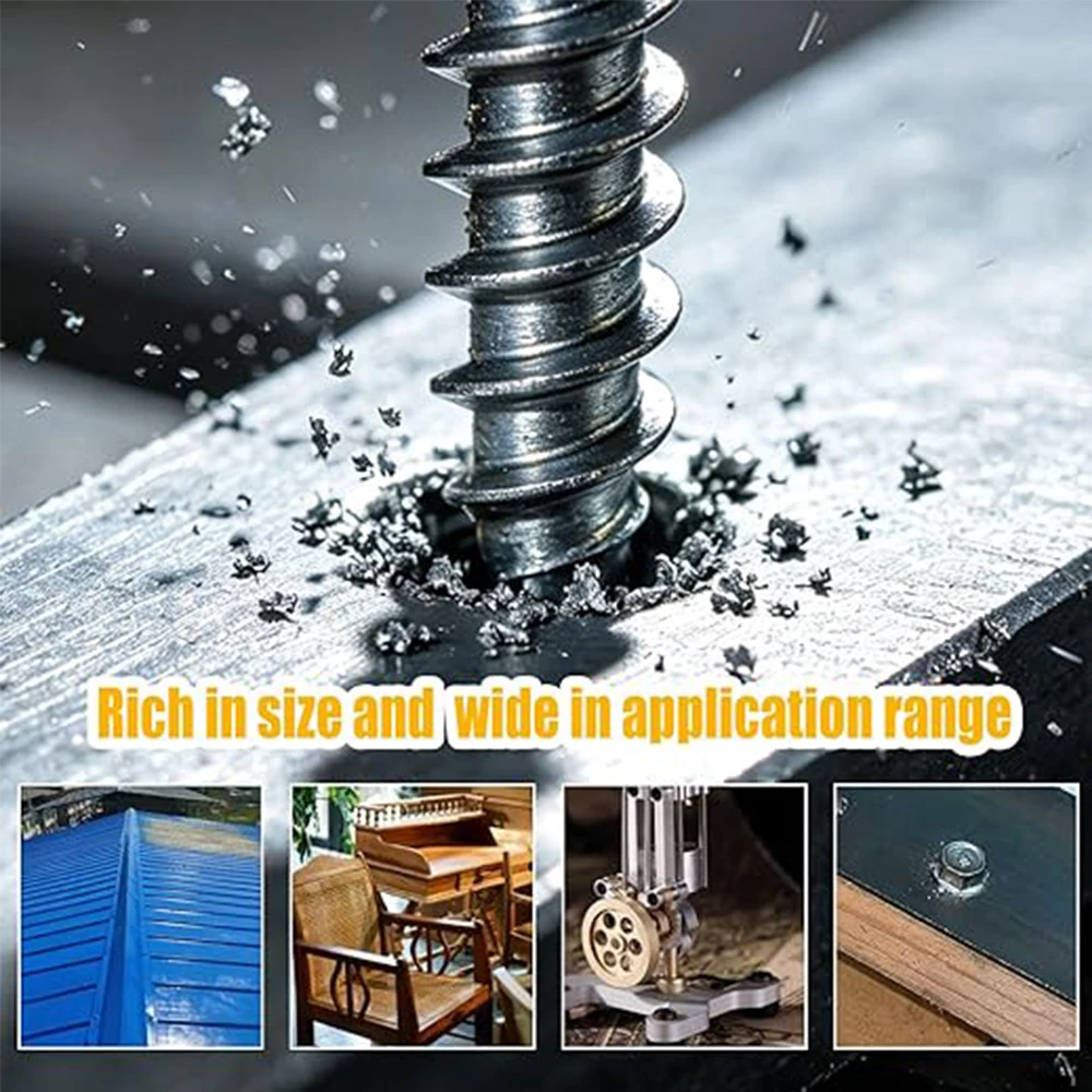 Picture 5: 210pcs M4.2 Stainless Steel Hex Washer Head Quick Tapping Self Drilling Sheet Metal Screw Self Tapping Screws for Metal