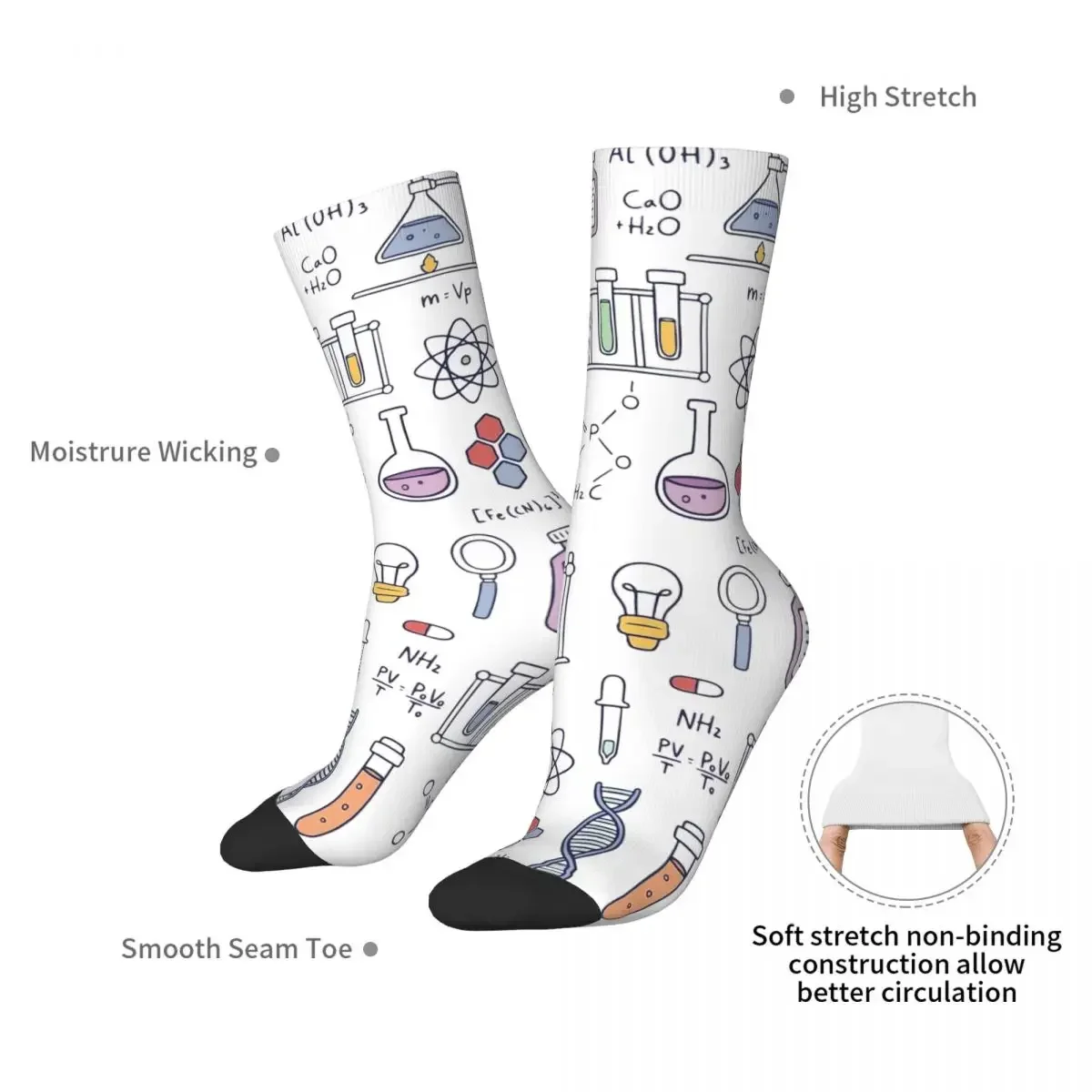 Amazing Chemistry Socks Harajuku Super Soft Stockings All Season Long Socks Accessories for Unisex Birthday Present