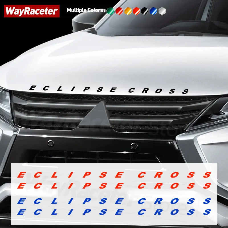 2 Pcs Car Hood Head Emblem Vinyl Decal Reflective Letter Rear Trunk Sticker For Mitsubishi Eclipse Cross 2017+ Accessories 2023