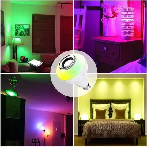 Smart Bluetooth LED Bulb, E27 Bluetooth Speaker, Music Bulb, Dimmable App, Music, RGB Decor, Smart Home, 12W