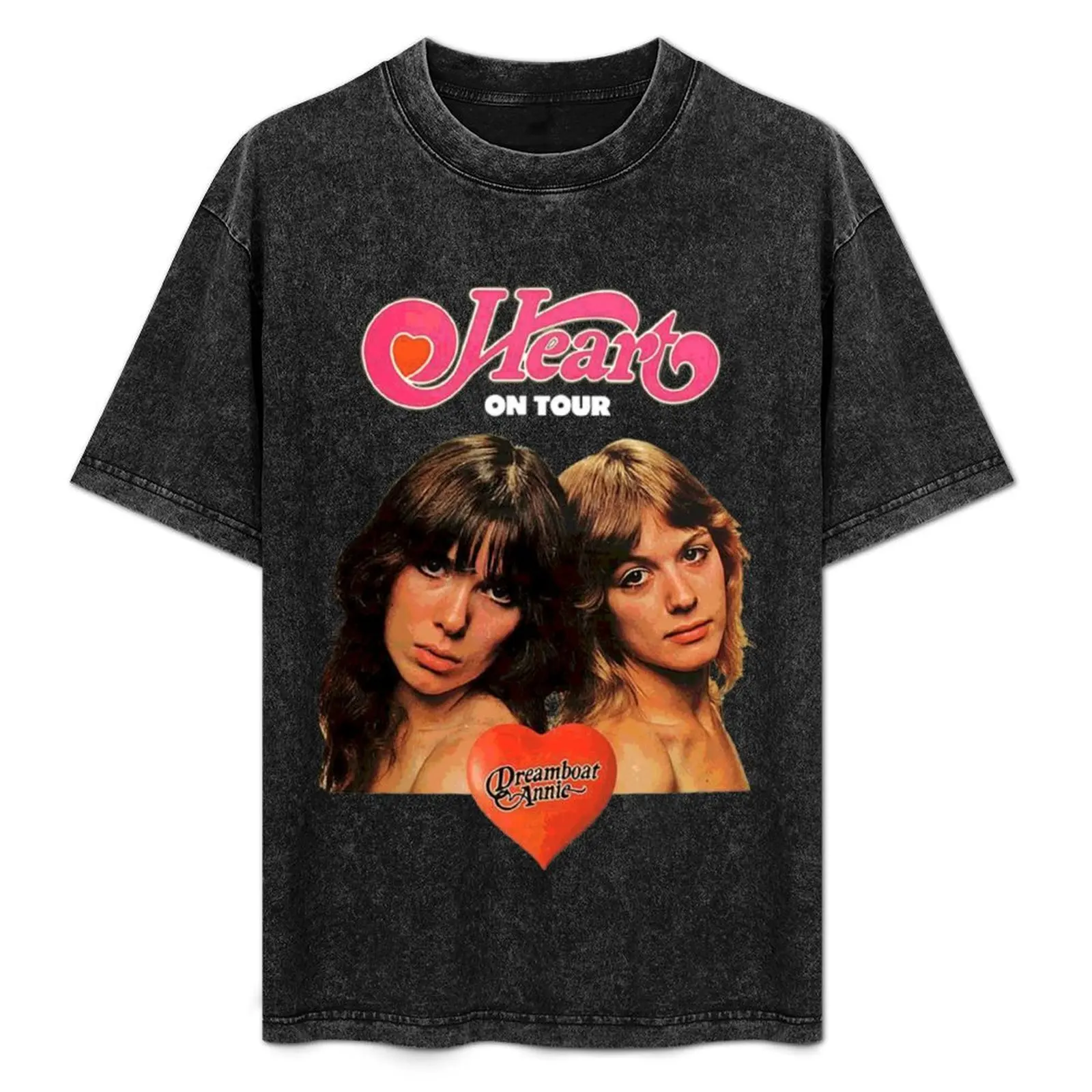 Camisa Anime Vintage essencial para homens, camisas azuis lisas, banda cardíaca Dreamboat Annie