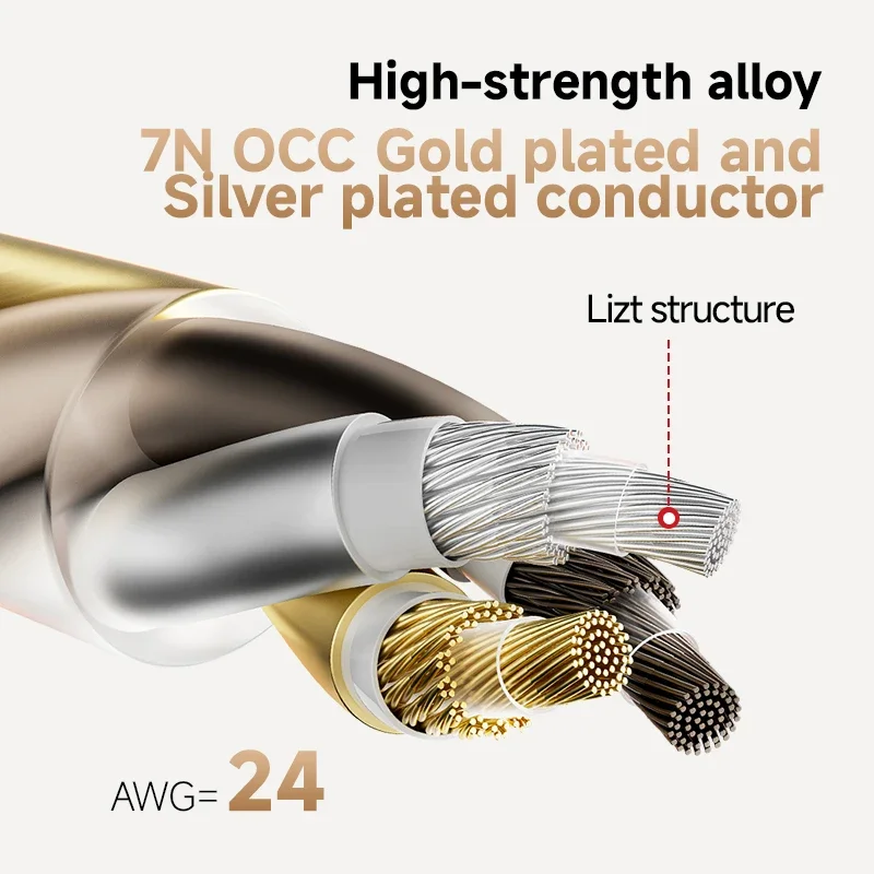 CYKO HIFI 4 Core 7N OCC Silver Gold plating Balance Upgrade Earphone Cable 3.5mm/4.4mm MMCX/0.78 2pin IEM Audio  Cables