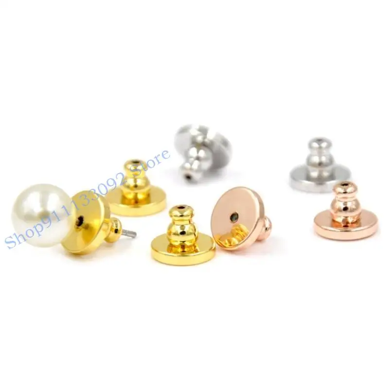 

H9ED 4Pcs Big Earring Lifters Versatile Earring Stoppers Backings Pierced Safety Ear Backs Hypoallergenical Ear Nut