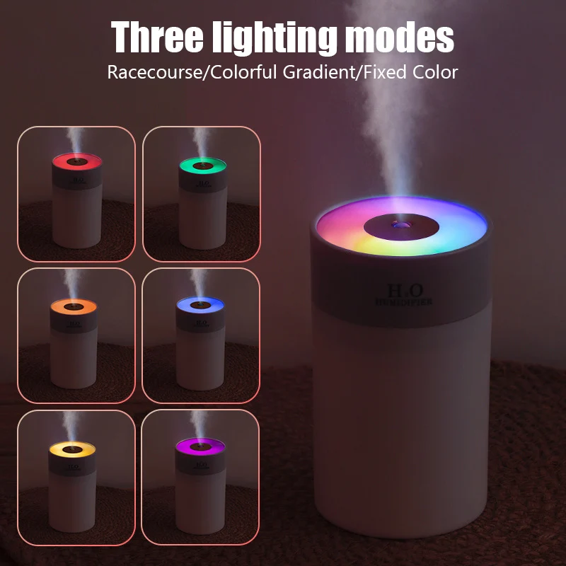Светящийся увлажнитель воздуха 260 мл, маленький Настольный увлажнитель воздуха с распылителем для воды, USB, Красочный ночник, освежитель воздуха для автомобиля
