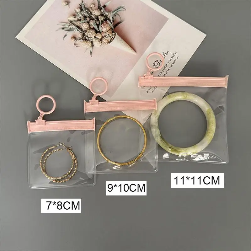 10 Stück Niedliche Rosa Schmuck-Reißverschlusstaschen aus EVA-Kunststoff, PVC-Beutel für Ringe, Ohrringe, Halsketten, Armbänder – Detail 3