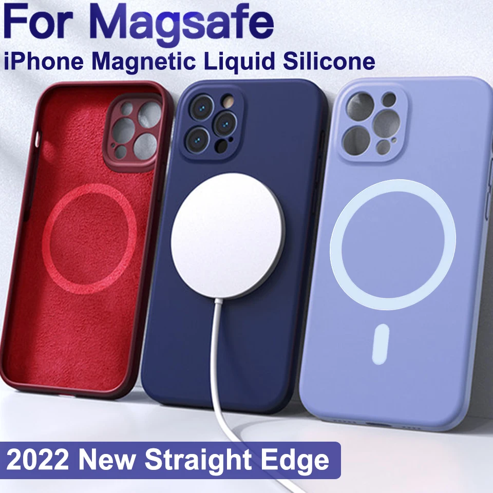 Original Magnetic Cover Liquid Silicone For Apple Magsafe Case Iphone 13 12 11 14 Pro Max Mini Se 20 X Xr Xs Max 7 8 Plus Luxury