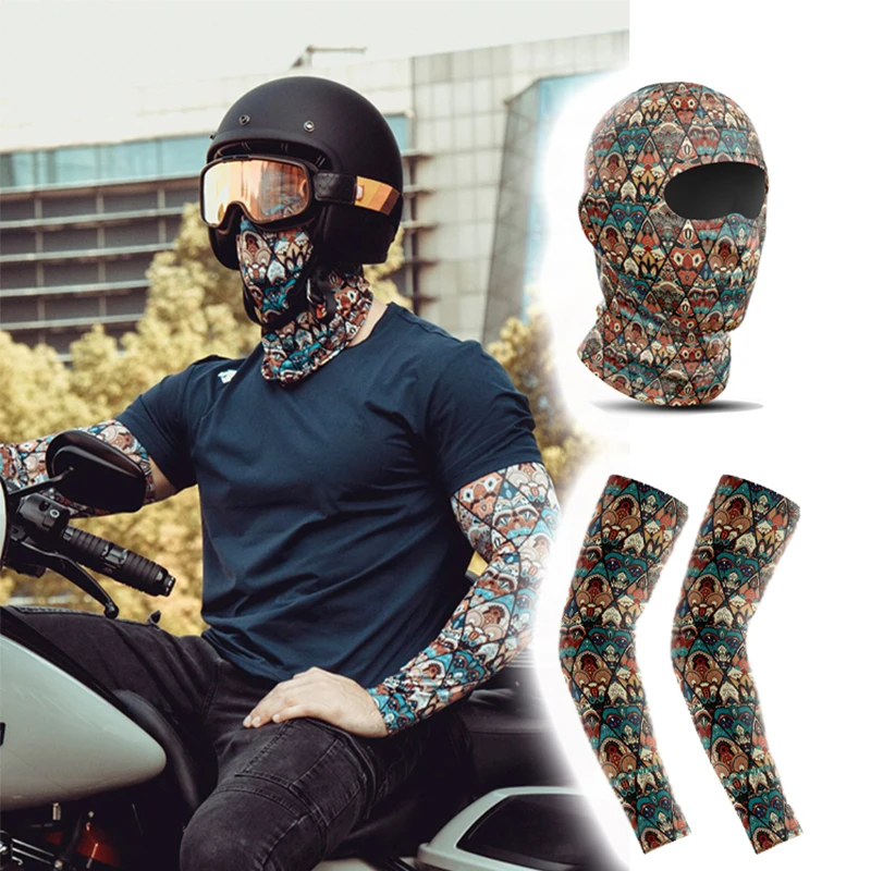 

Summer sun protection mask, men's cycling ice silk sleeves, Harley motorcycle riding accessories