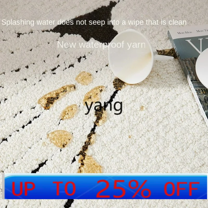 Lhh Black and White Stone Irregular Living Room Carpet Waterproof Non-Slip Special-Shaped Cloakroom Blanket Floor Mat