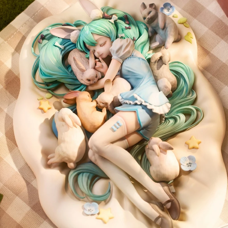 

(In Stock) (W_6098) Holding The Rabbit Sleeping Girl Unpainted Unassembled Garage Kit White Resin Model Kit