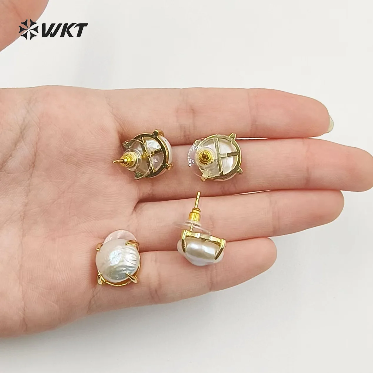 WT-MPE079   WKT 2022 Freshwater pearl Earrings fashion gift women party NEW Earrings For lady INS CLASSIC pearl jewelry