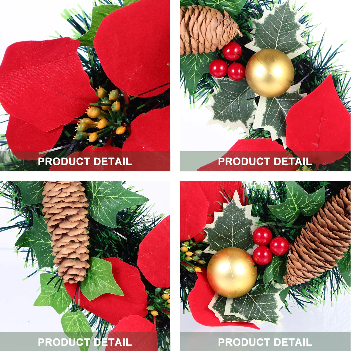 

1Pcs Christmas Wreath 30cm Pine Cone Berry Design Hanging Decoration for Home Door Window Christmas Holiday Xmas Wreath