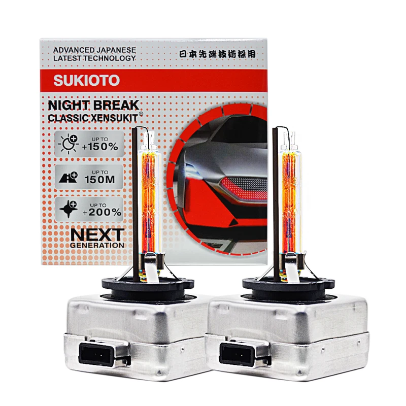 

2 PCS SUKIOTO CLASSIC XENSUKIT D3S Car Headlight Lamps 55W D1S 3000K HID Xenon Bulbs 85415 66140 Super Bright Yellow Auto Lights