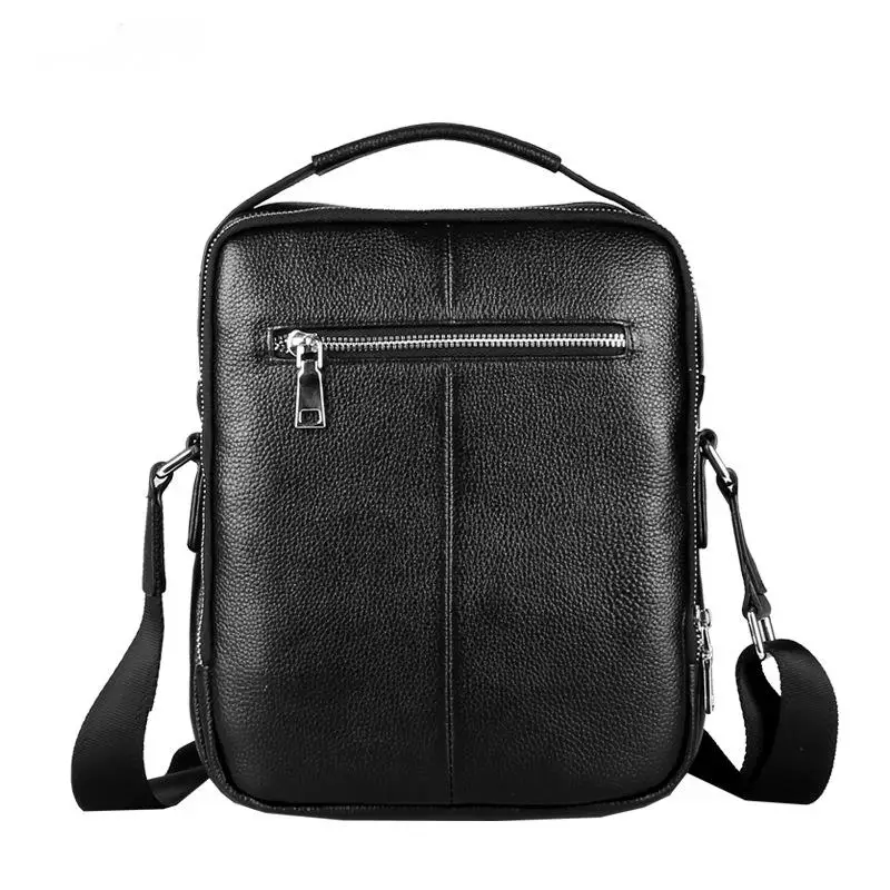 Factory Direct Sale Genuine Leather Single Shoulder Casual Crossbody Large Capacity Handheld Cowhide Men's Bag Trendy One Piece