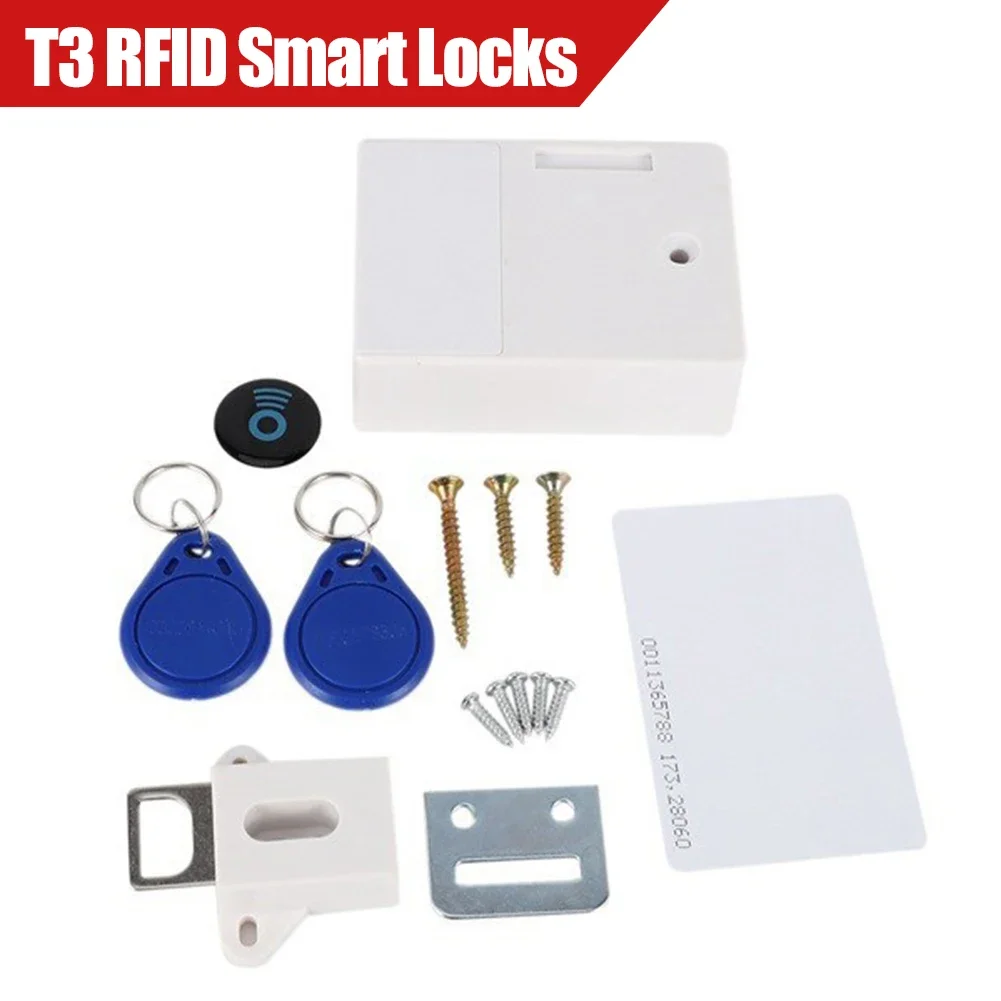 Invisible Sensor T3 RFID Hidden Safety Cabinet Lock Free Opening Smart IC Card Sensor Locker Wardrobe Cabinet Drawer Door Lock