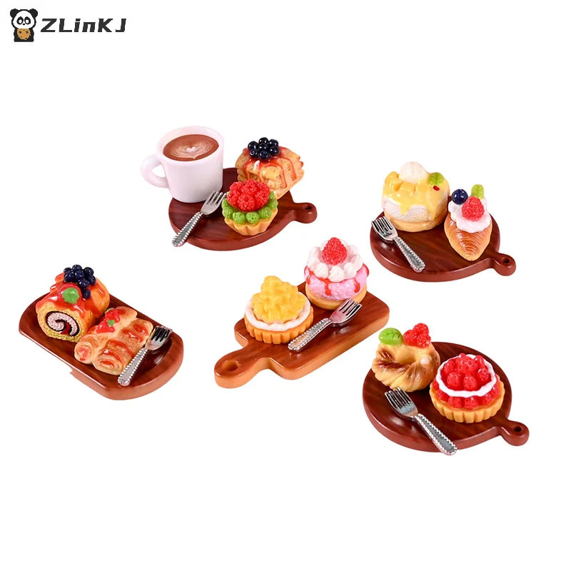 ▶ Losowe 2 szt./zestaw Miniaturowe ciasteczka do domku dla lalek, model deseru, dekoracja mini kuchni do domku dla lalek, akcesoria do domku dla lalek, zabawki do zabawy w udawanie
