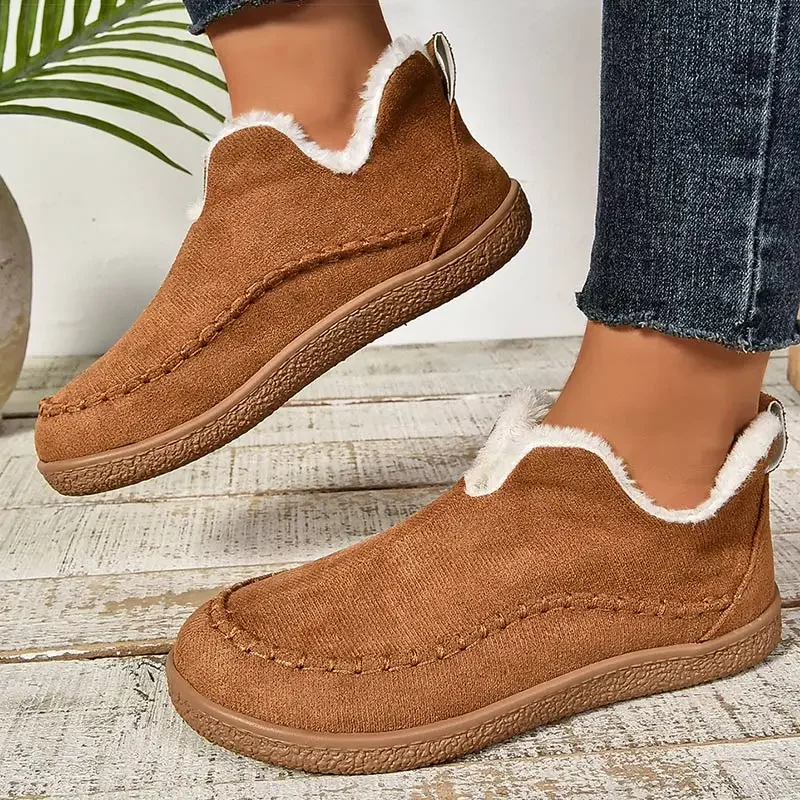 

Women's Boots Keep Warm Ankle Boots With Fur Winter Shoes Women Snow Botas Mujer New Winter Boots Slip On Winter Footwear Female