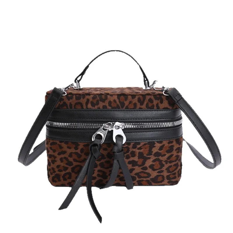 حقيبة صندوقية عصرية بطبعة الفهد لعام 2025، محفظة كتف على الطراز العتيق للنساء، حقيبة كروس هندسية فريدة من نوعها، متعددة الجيوب بوهو #5