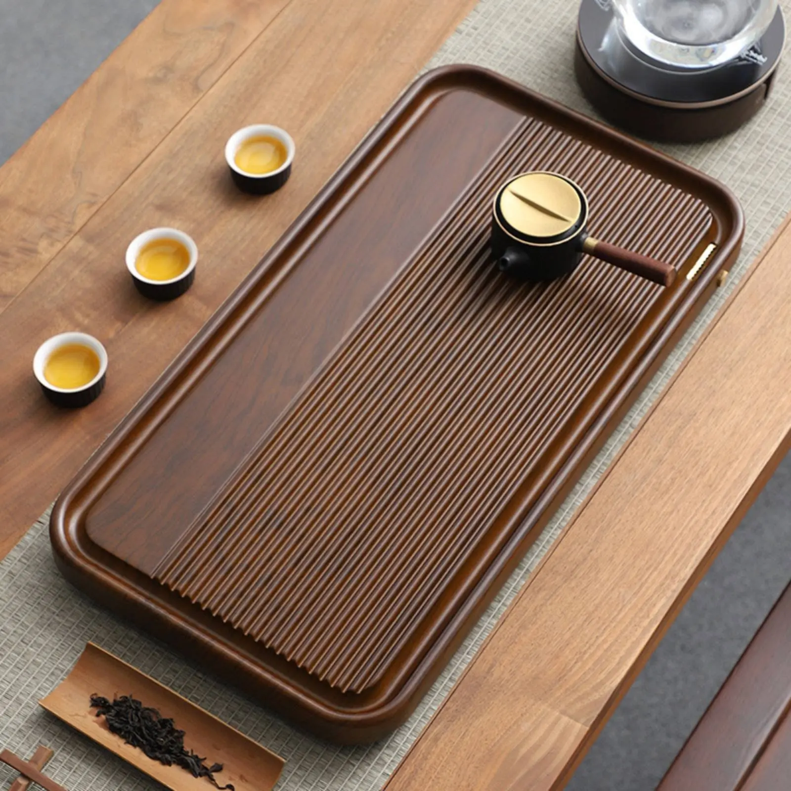 

Rectangular Beverage Table Tray Minimalist Design Teaware for Home, Office