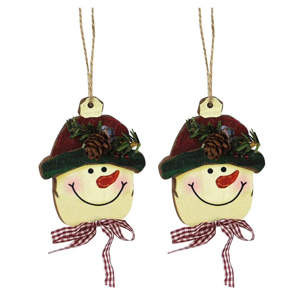 

2Pcs Wooden Christmas Scene Hanging Decor Festival Adornment Practical Home Decoration Christmas Hanging Decor
