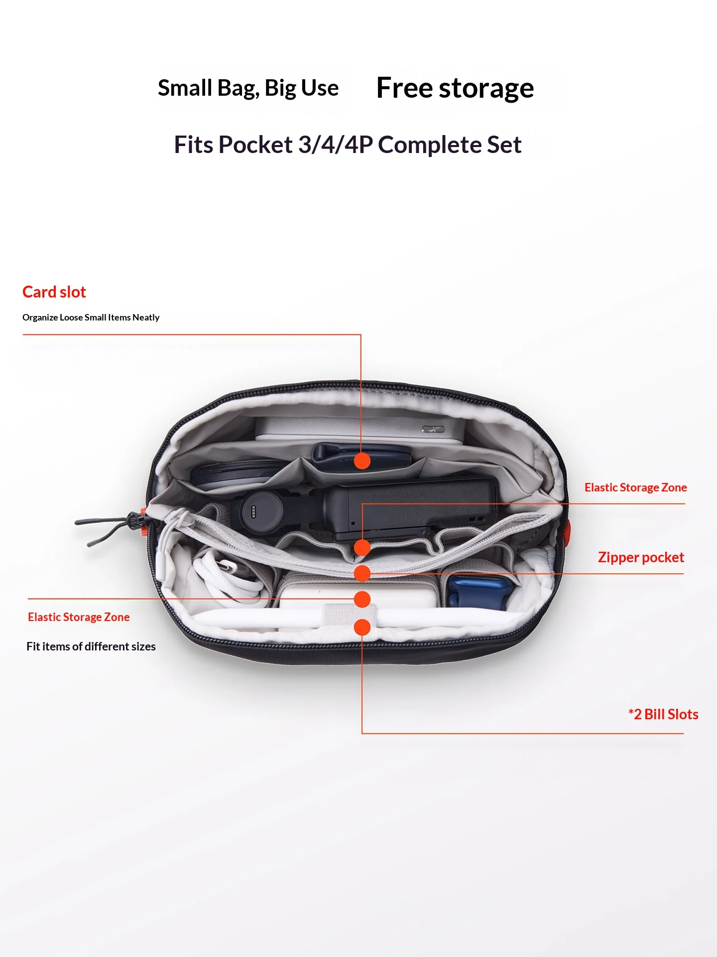 PGYTECH Digital Storage Bag Lite Multi‑Function Cable Organizer Pouch Compatible Portable Anti‑Drop Travel Accessories Case