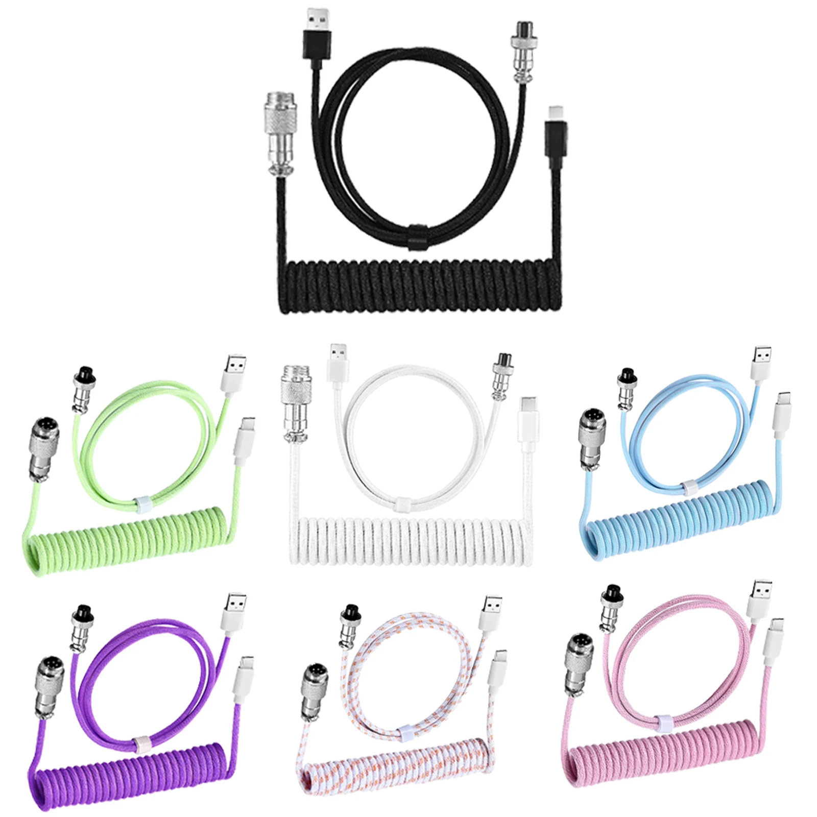 

3M Type C Mechanical Keyboard Coiled Cable USB Keyboard Wire Mechanical Keyboard Aviator Desktop Computer Aviation Connector