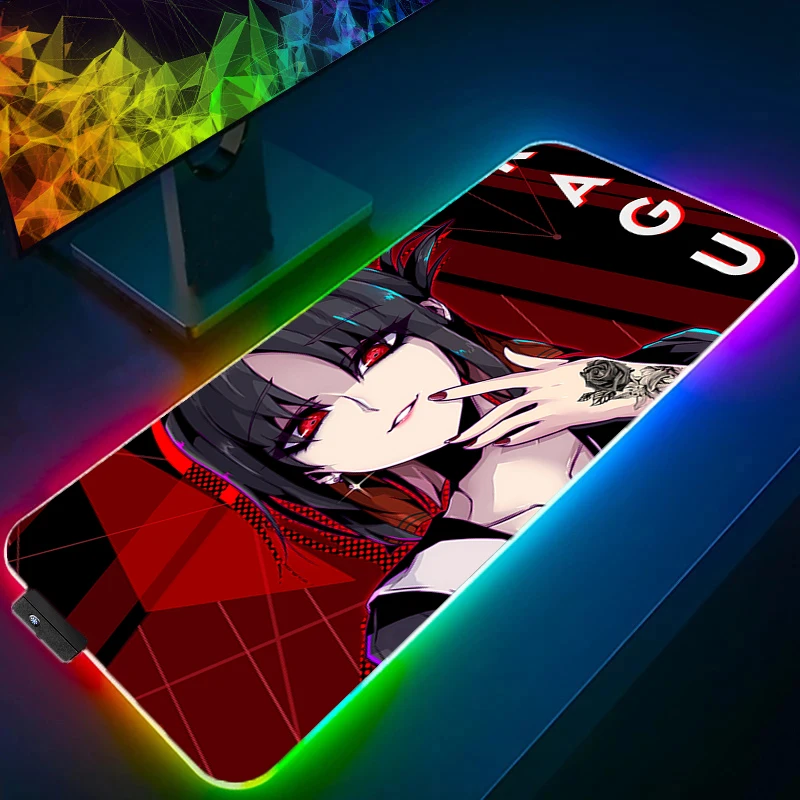 

RGB Mouse Pad Anime Carpe Large PC Gamer Computer LED Mausepad Keyboard Gaming Accessories Anime sexy girl Desk Mat