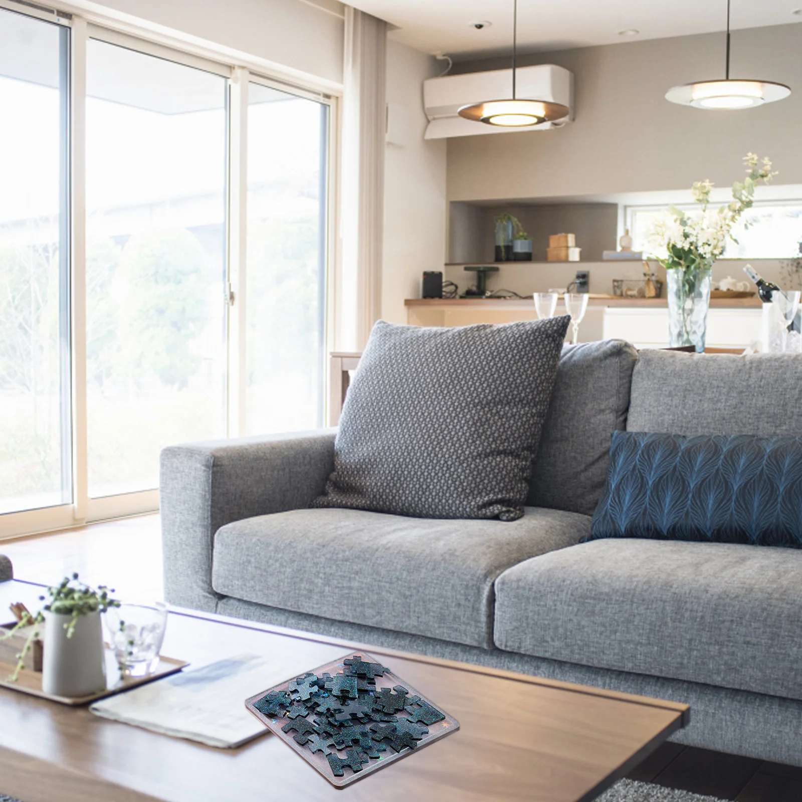 قالب ألغاز هندسي من السيليكون قابل لإعادة الاستخدام غير لاصق يمكنك صنعه بنفسك قالب راتنجات الايبوكسي لصب الحرف اليدوية سهل التشكيل ومتين