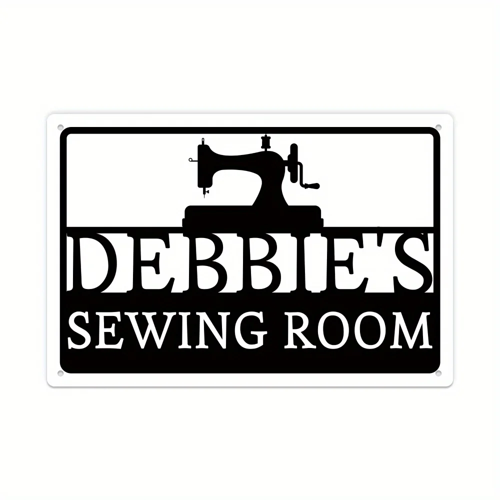Putuo Decor Personalized Sewing Room Sign - Custom Name Retro Metal Wall Decor for Sewing Room, Tailor Gift for Women