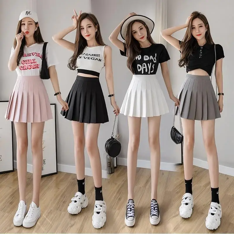 Women Pleated Skirts High Waist Zipper Double Layered Dancing Skirt Y2k JK Sweet Girl Mini Skirts Black Student A Line Skirts