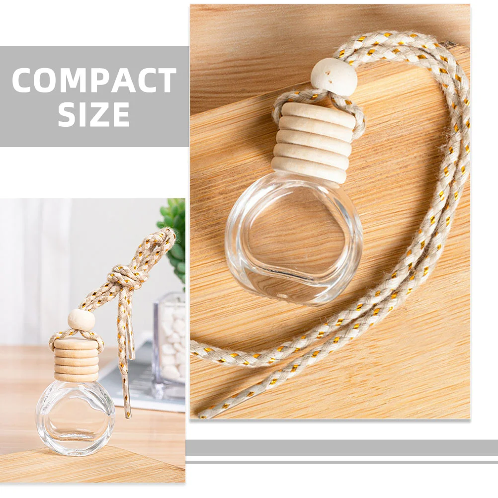 6 Pcs Aromatherapy Fragrance Pendant Car Feng Shui Hanger Perfume Bottle Container Rope Hanging Diffuser