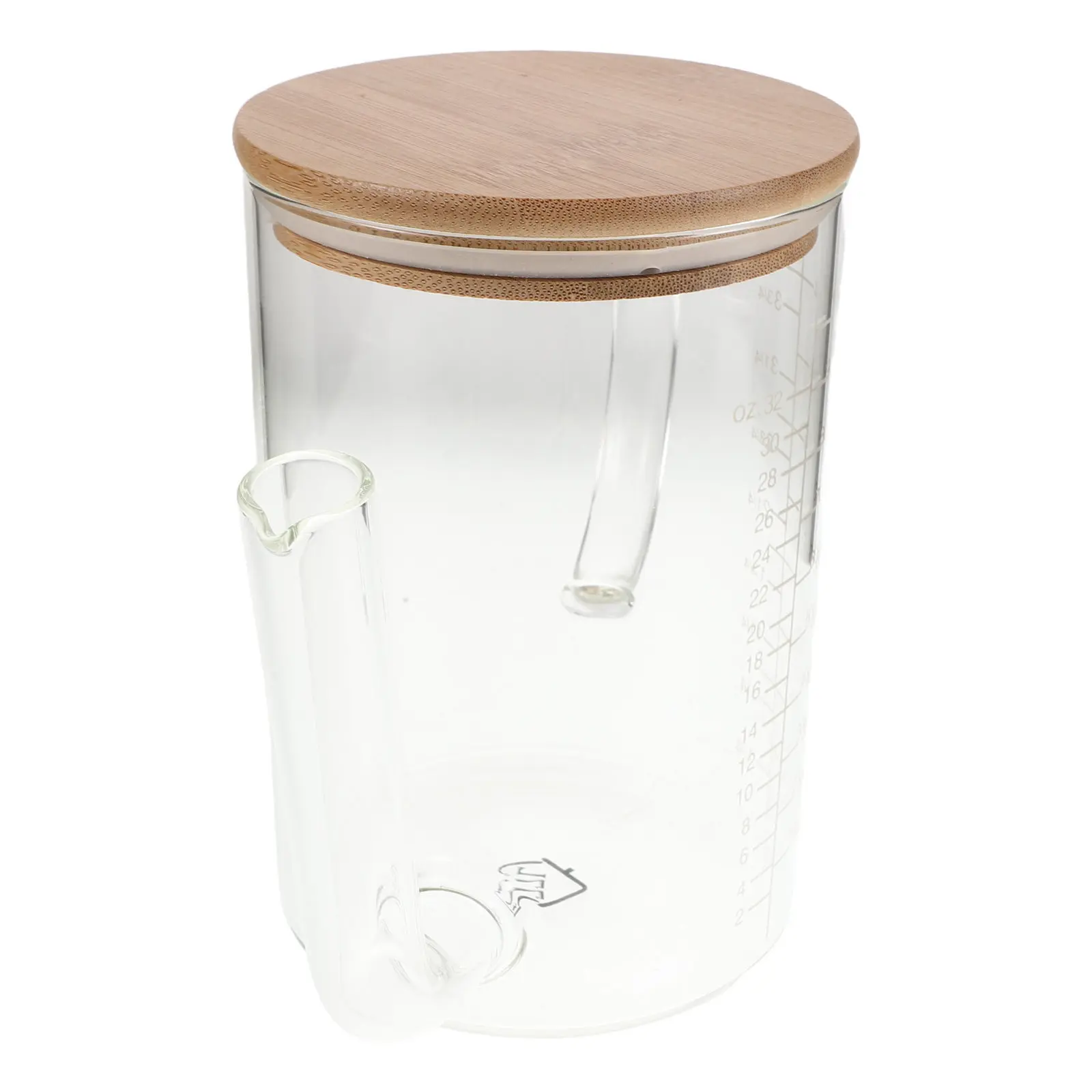 Transparent Fat Separator 36Oz Long Spout Glass Jug Kitchen Oil Water Grease Separating Measuring Gravy Oil Fat Separator