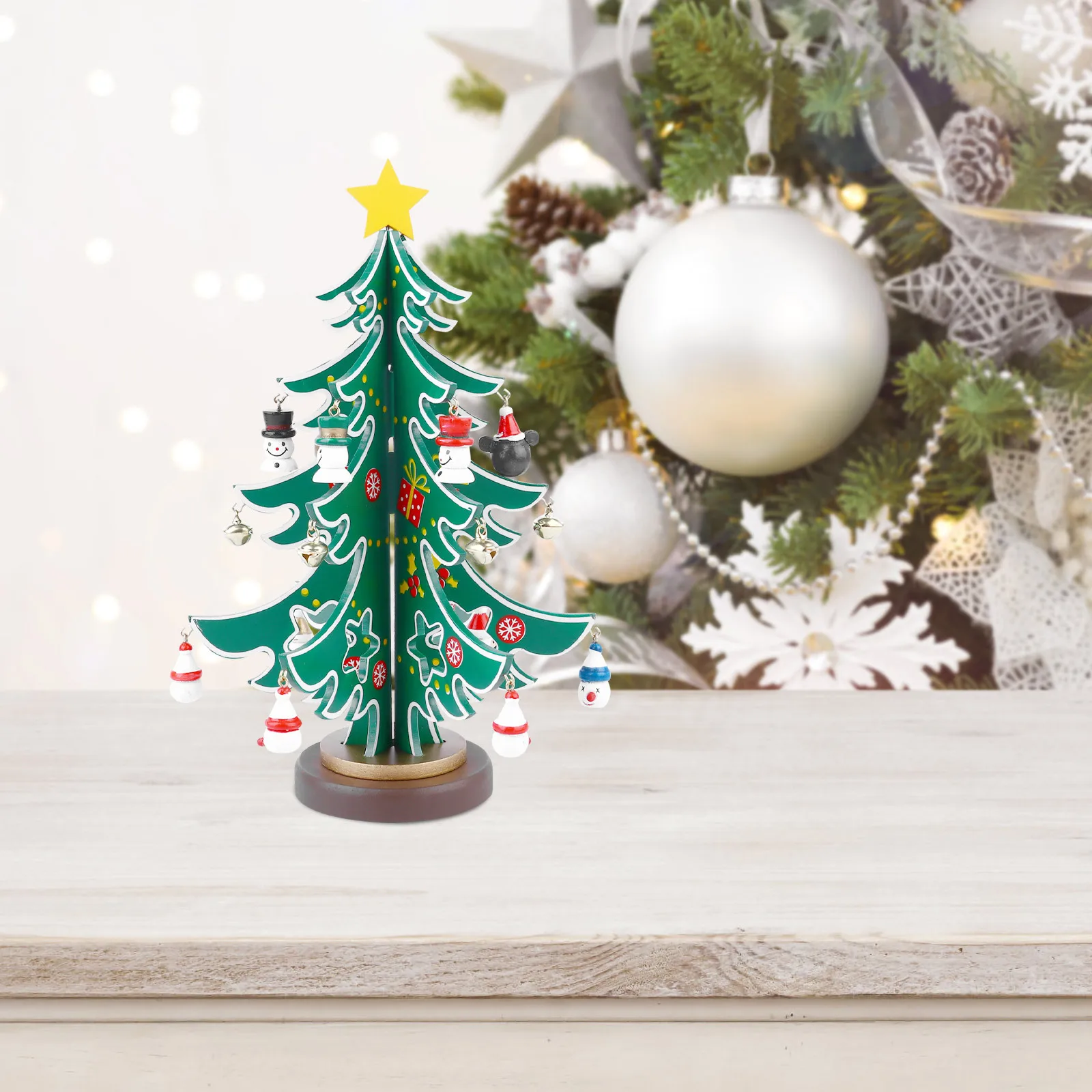 

1Pcs Wooden Christmas Tree Elegant Christmas Desktop Ornament Table Decor Xmas Party Home Decoration Xmas Tree Ornament