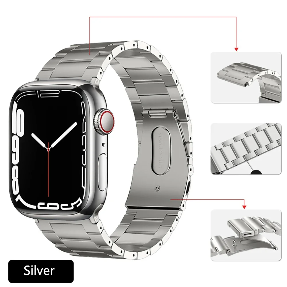 Premium Titanium Band For Apple Watch Ultra 2 49mm 10 9 8 7 46mm 45mm 41mm Stainless Steel Wristband iWatch 6 5 4 3 SE 44mm 40mm