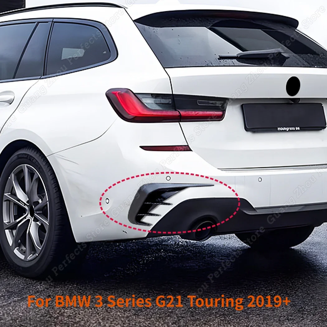 2PCS Rear Window Side Spoiler Splitter For BMW 3 Series G21 2019 2020 2021 2022 Touring Rear Bumper Canards Vent Side Splitters