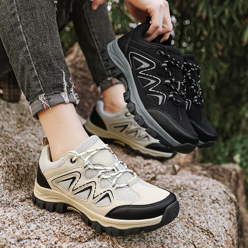 รองเท้าเดินป่าผู้ชายแบบออลเทอร์เรน ปี 2025 รองเท้ากีฬากลางแจ้ง ระบายอากาศได้ดี ทนทานต่อการสึกหรอ ผ้าตาข่ายกันลื่น รองเท้าปั่นจักรยาน