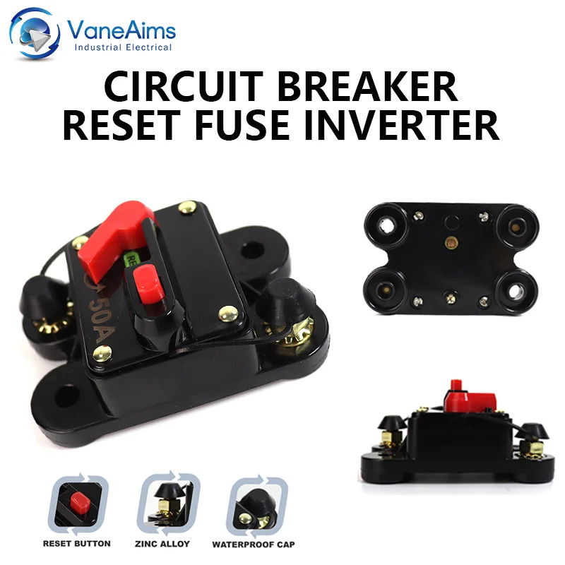DC 12V-48V Auto Reset Circuit Breaker 50A 60A 80A 100A 150A 200A 250A 300A Resettable Fuse Circuit Breaker for Car Audio System