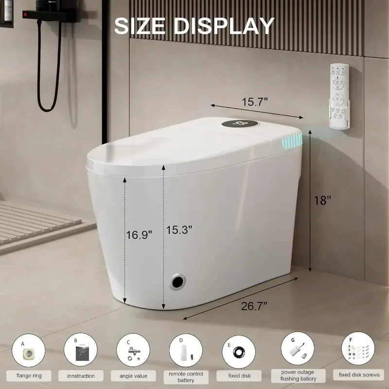 Smart Toilet Built In Bidet Heated Seat Child Mode Self Cleaning Nozzle Multiple Flush Custom For Bathroom Household