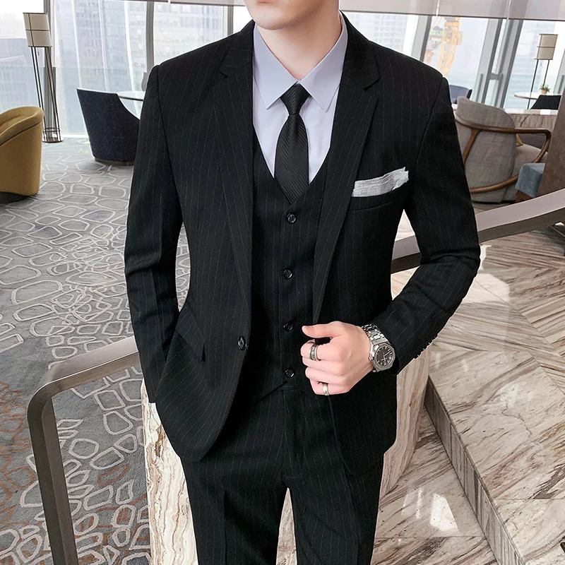 

M8234 Korean style trendy business formal slim groom suit