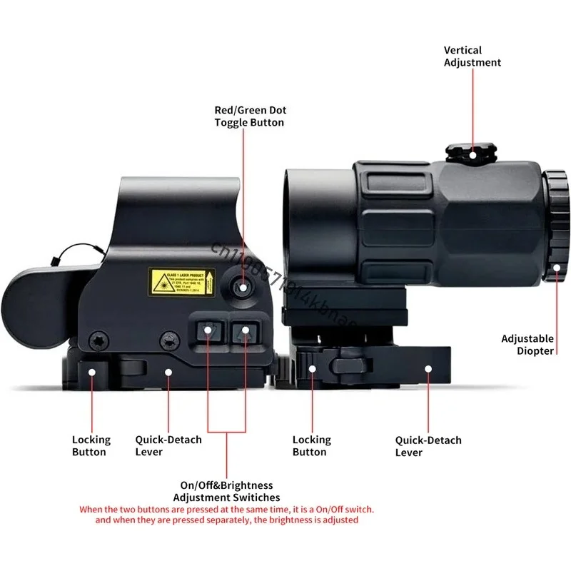 HWS EXPS3 المجسم ريد دوت البصر 558 + G43/G33/G45 3X/5X STS المكبر الهجين البصر كومبو نطاق البندقية للسكك الحديدية 20 مللي متر