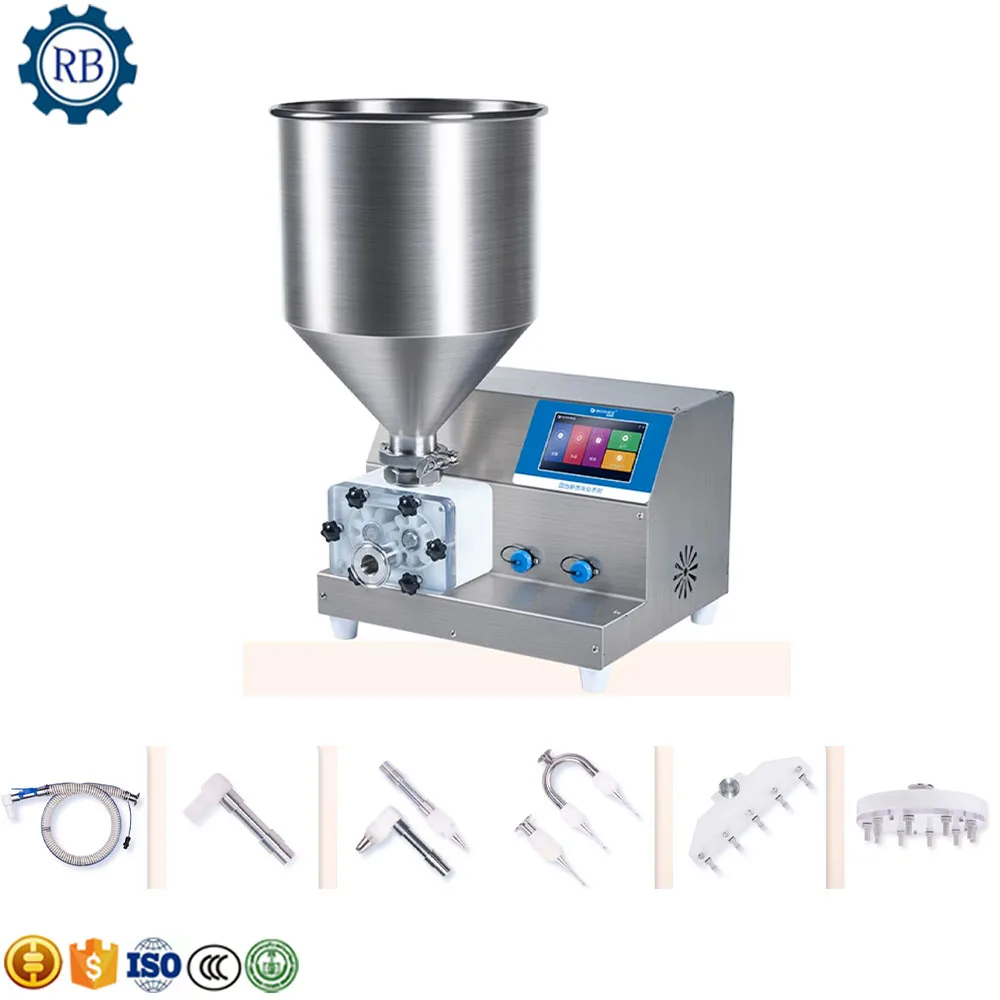 Bread Puff Stuffing Depositor Donut Cake Chocolate Jam Filler Inject Machine Pneumatic Cream Filling Machine With Mixing Tank
