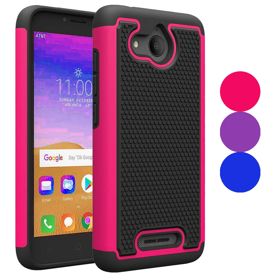 Dual Layer Hybrid Armor Case Shockproof  Heavy Duty Protective Cover For Alcatel Tetra 5041C