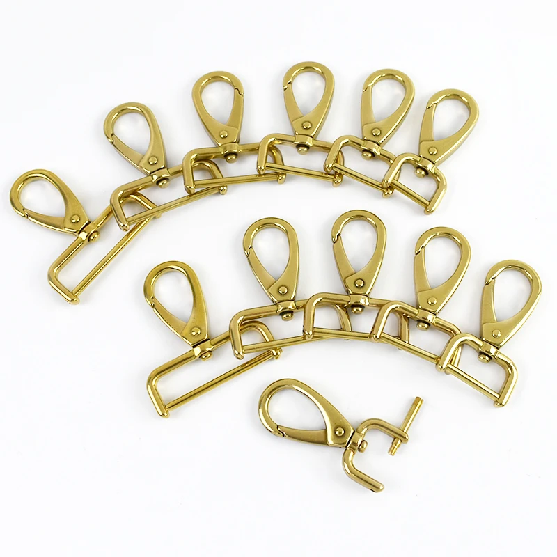 

1/2/3/4/5Pc 15-40mm Brass Detachable Snap Hook Rotate Trigger Carabiner Clips Buckles for Bag Strap Crochet Hooks Lobster Buckle