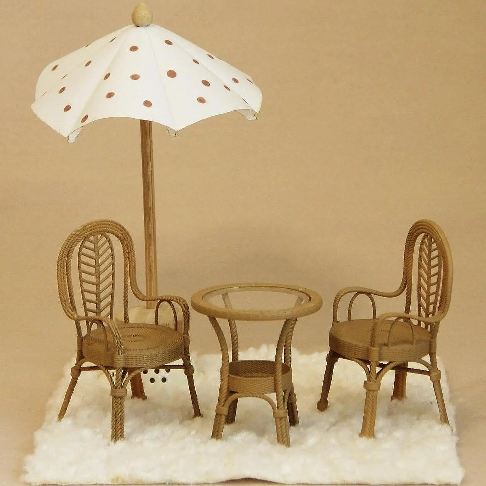 1:12 Patio Table and Chairs Set, Miniature Dining Table and Chair, Mini Patio Chairs Set for Fairy Garden, Sand Table