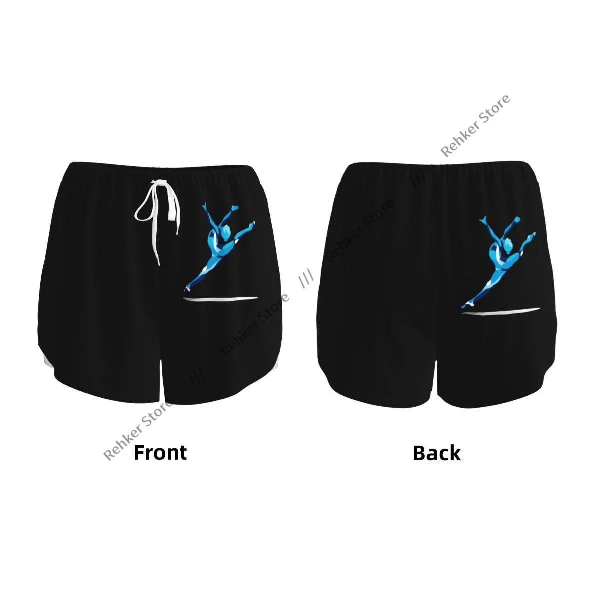 Pantaloncini da yoga per donna Pantaloncini da fitness Pantaloncini sportivi da allenamento per motociclisti Acrobazie ricci Silhouette Abbigliamento sportivo ad asciugatura rapida con tasca