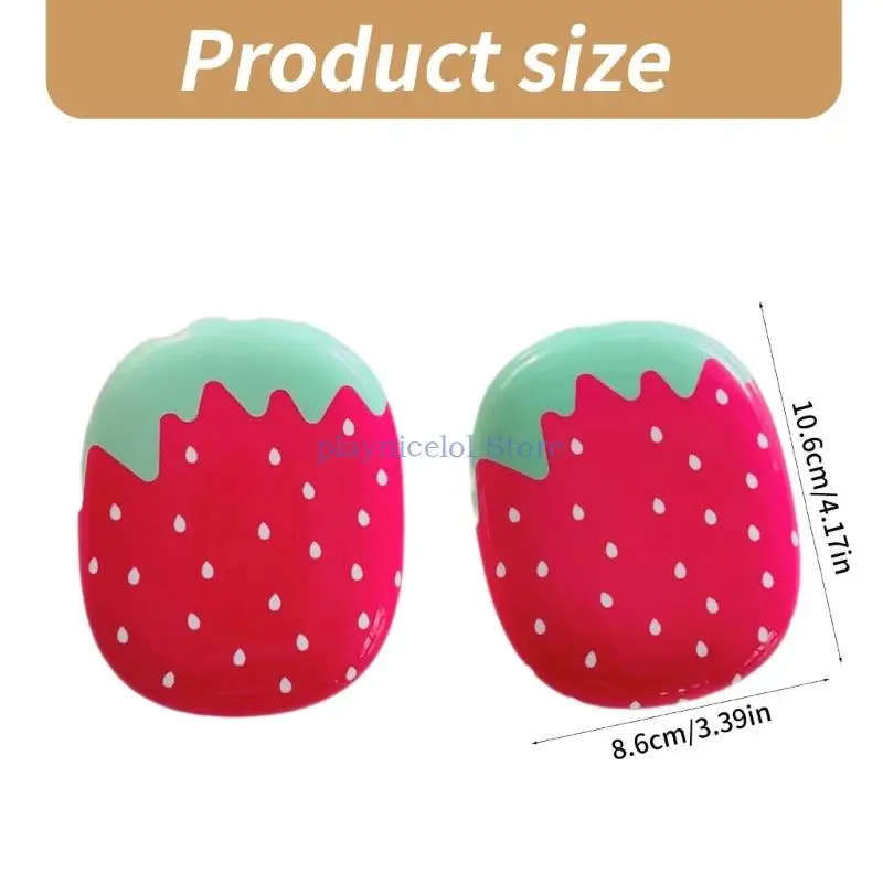 Full Coverage Strawberry Protector Headsets Cover for Airpods Pods Earphone Case,Shockproof PC Earpads Easy to Carry E8BA