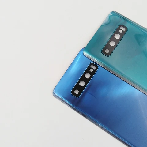 Задняя стеклянная крышка для Samsung S10 S10 + Крышка батарейного отсека Задняя дверь Корпус Сменный чехол для Galaxy S10 SM-G973F S10 Plus SM-G975F