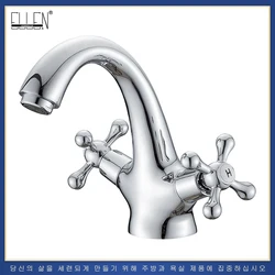 Antique Faucet  Hot and Cold Water Crane Bronze Brushed Sink Faucet Black Bathroom Swan Vintage Basin Sink Mixer Crane 7422
