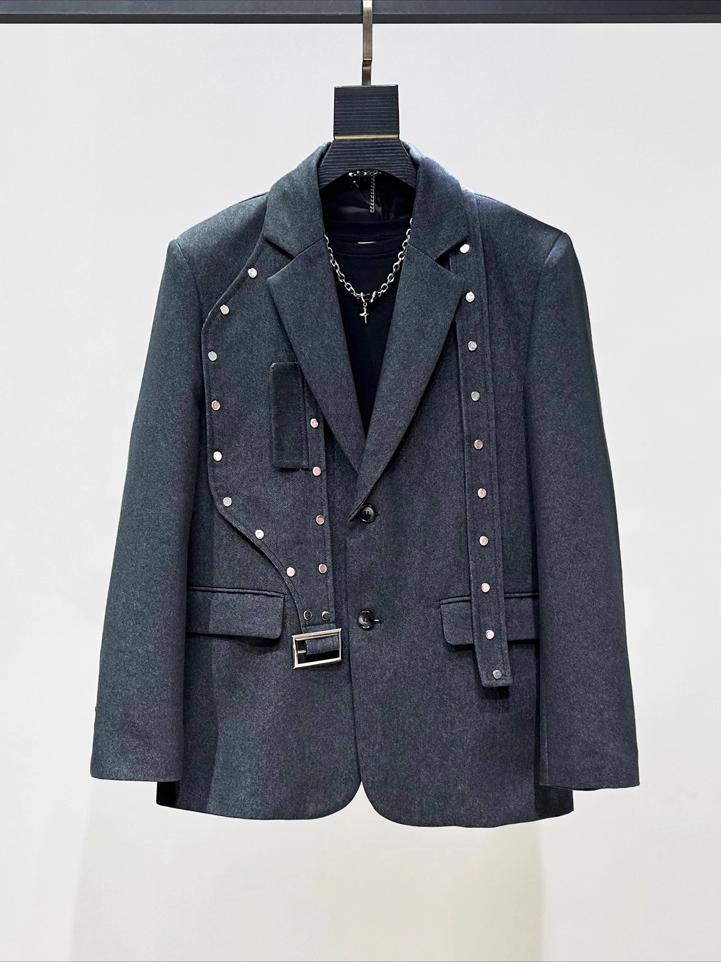 Men's 2025 Autumn Winter New 2pcs Suit Jacket Straight-Leg Trousers Two-Piece Sets Men's Trendy Loose Solid Color Chic Suit Sets